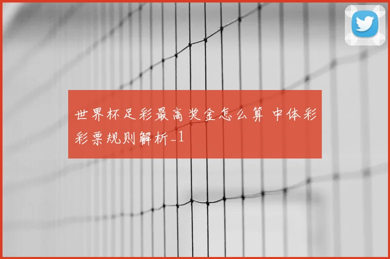 世界杯足彩最高奖金怎么算 中体彩彩票规则解析_1